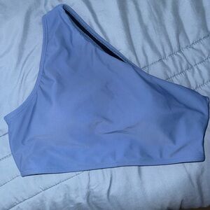 One-Shoulder Blue Bikini Top